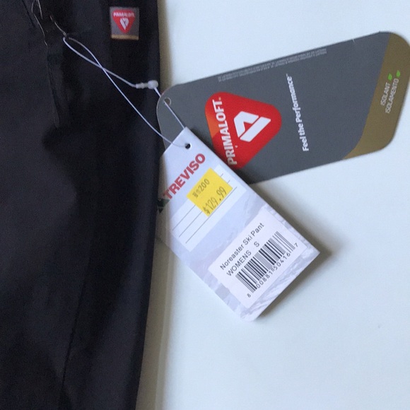 New small black Treviso from Italy Primaloft insulated snow ski board pants - Picture 2 of 7